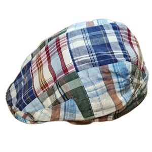 Vintage Patchwork Madra Plaid Flat Cap Adult L/XL Cabbie Newsboy Pinky Blinders